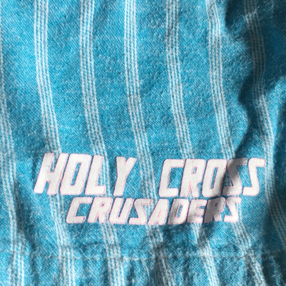 Blue pin stripe Holy Cross Crusaders sleep short - Picture 4 of 4